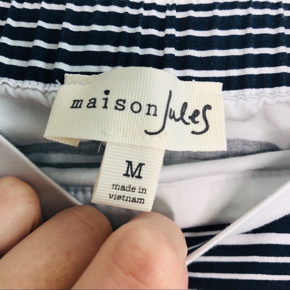 Maison Jules White Navy Off Shoulder Dress | M - Picture 3 of 6